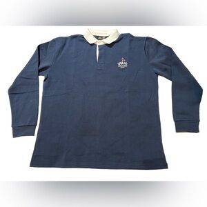 Karl Jacobs men's Mini‎ Golf Club Long Sleeve Polo collared Shirt navy Size XL